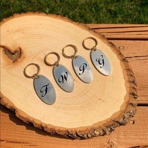 Vintage Initial Gold Keyring